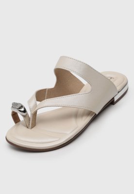 Rasteira Feminina Beira Rio Tiras Off-White
