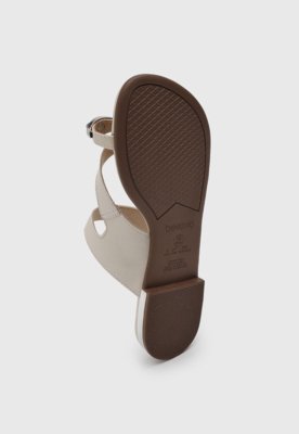 Rasteira Feminina Beira Rio Tiras Off-White