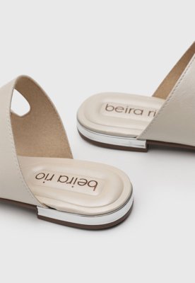 Rasteira Feminina Beira Rio Tiras Off-White