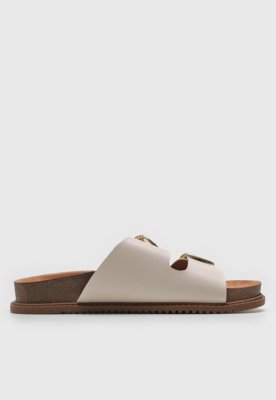 Rasteira Papete Beira Rio Fivela Off-White