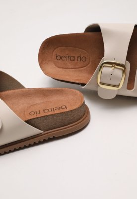Rasteira Papete Beira Rio Fivela Off-White