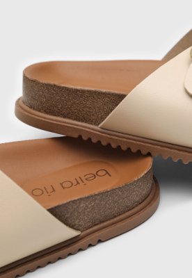 Rasteira Papete Beira Rio Tiras De Fivela Off-White
