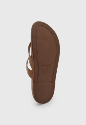 RasteiraFeminina Beira Rio Tiras Fivela Caramelo