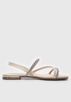 Rasteirinha Beira Rio Tira Hotfix Off-White
