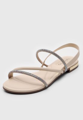 Rasteirinha Beira Rio Tira Hotfix Off-White