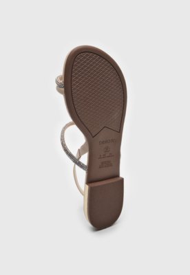 Rasteirinha Beira Rio Tira Hotfix Off-White