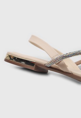 Rasteirinha Beira Rio Tira Hotfix Off-White
