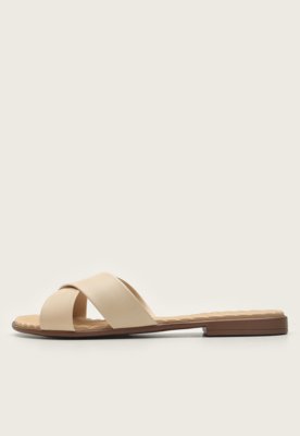Rasteirinha Beira Rio Tiras Cruzadas Off-White