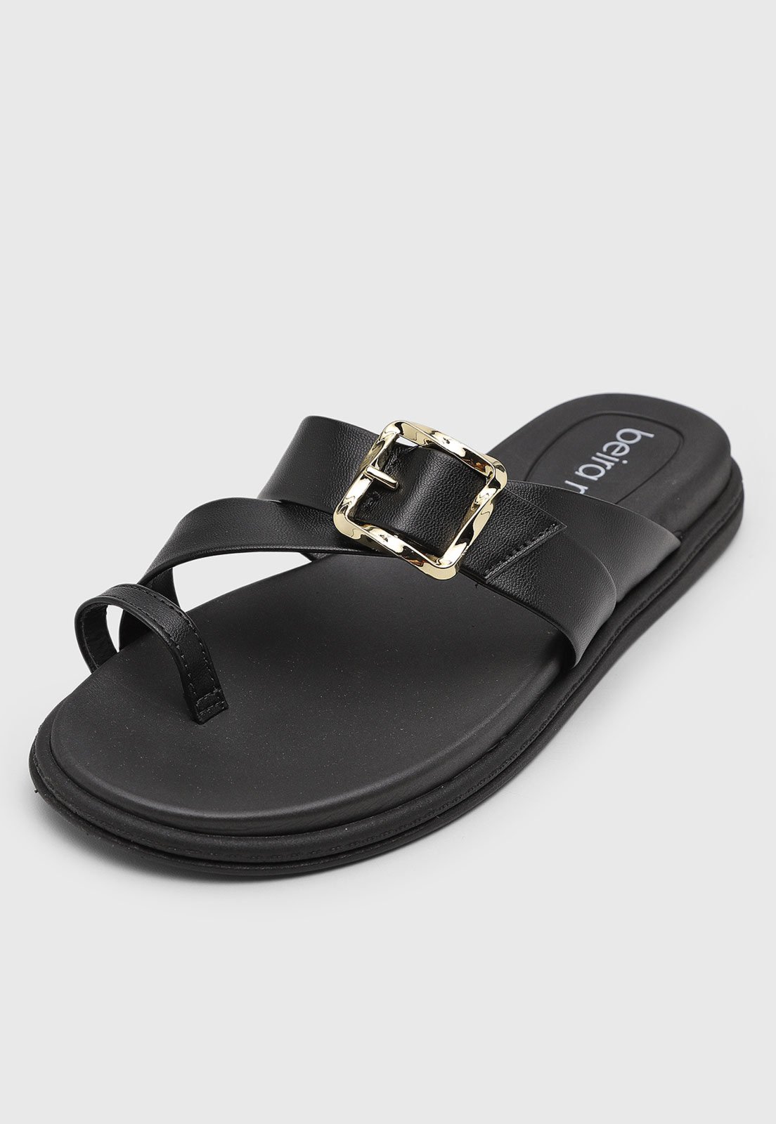 Rasteirinha Feminina Beira Rio Tiras Fivela Preta - Compre Agora ...