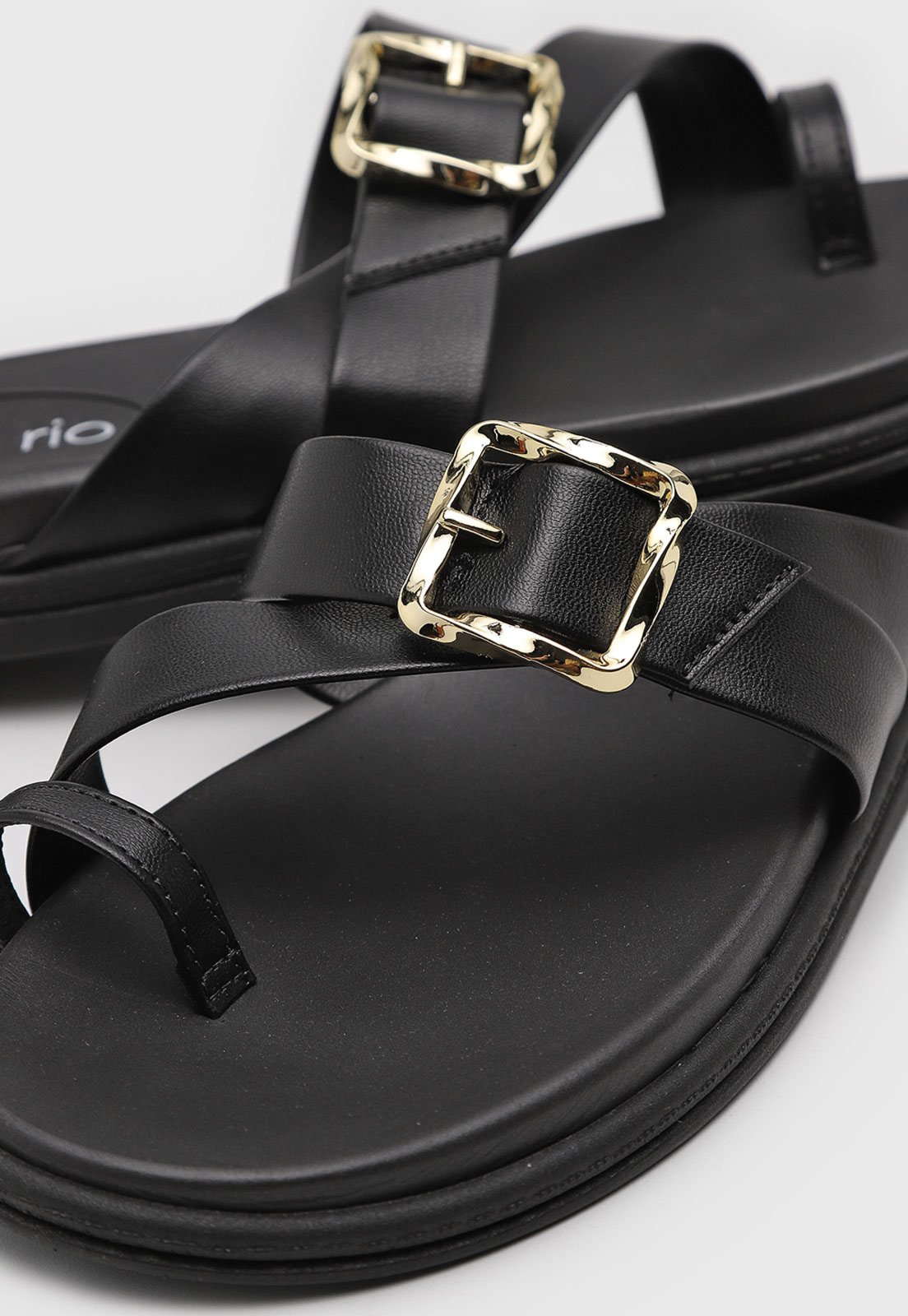 Rasteirinha Feminina Beira Rio Tiras Fivela Preta - Compre Agora ...