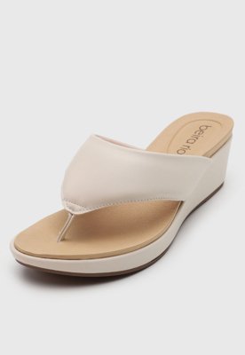 Sandália Feminina Beira Rio Anabela Off-White