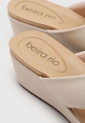 Sandália Feminina Beira Rio Anabela Off-White