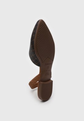 Sapatilha Slingback Beira Rio Monograma Café