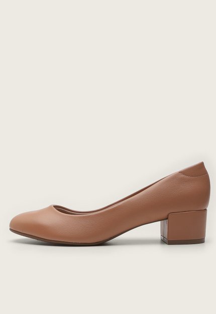 Scarpin Beira Rio Salto Grosso Nude - Marca Beira Rio