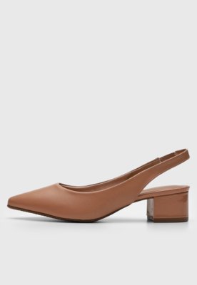 Scarpin Beira Rio Salto Grosso Nude