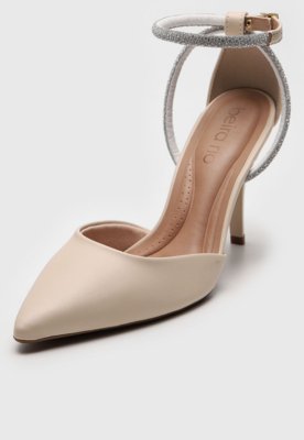 Scarpin Beira Rio Tira Hotfix Off-White