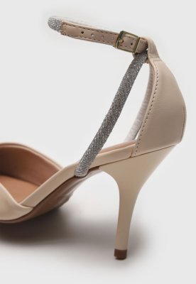 Scarpin Beira Rio Tira Hotfix Off-White