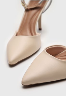 Scarpin Beira Rio Tira Hotfix Off-White