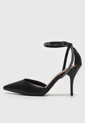 Scarpin Beira Rio Tira Hotfix Preta