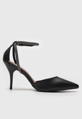 Scarpin Beira Rio Tira Hotfix Preta
