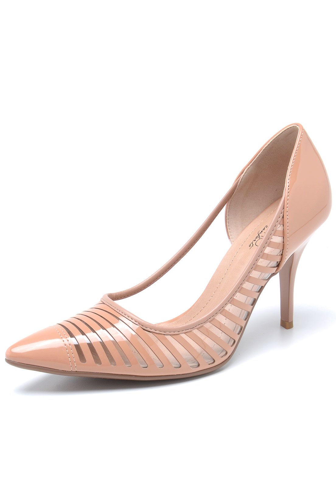 scarpin nude transparente