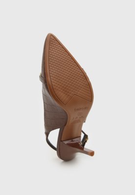 Scarpin Feminino Beira Rio Textura Croco Marrom