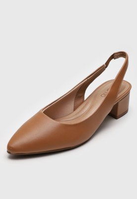 Scarpin Slingback Beira Rio Lisa Caramelo