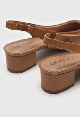 Scarpin Slingback Beira Rio Lisa Caramelo