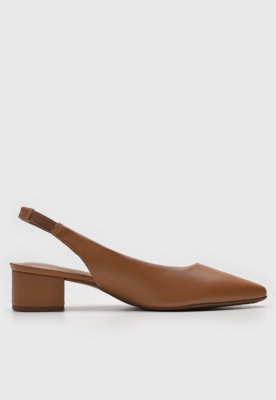 Scarpin Slingback Beira Rio Lisa Caramelo