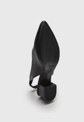Scarpin Slingback Beira Rio Liso Preto