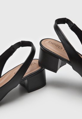 Scarpin Slingback Beira Rio Liso Preto