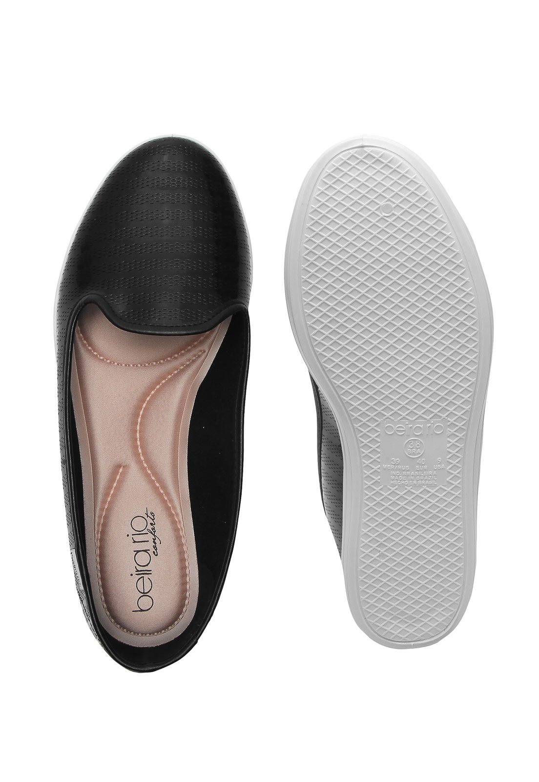 Casual Slip On Beira Rio Logo Preto - Compre Agora | Dafiti Brasil