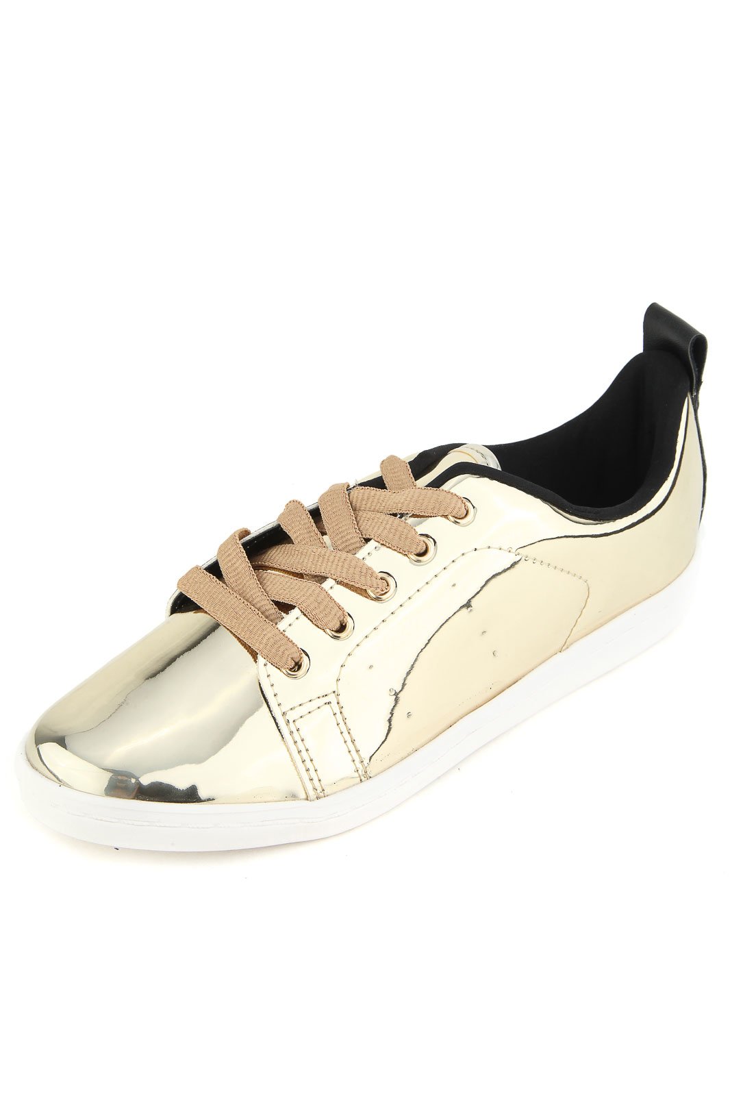 tenis dourado beira rio