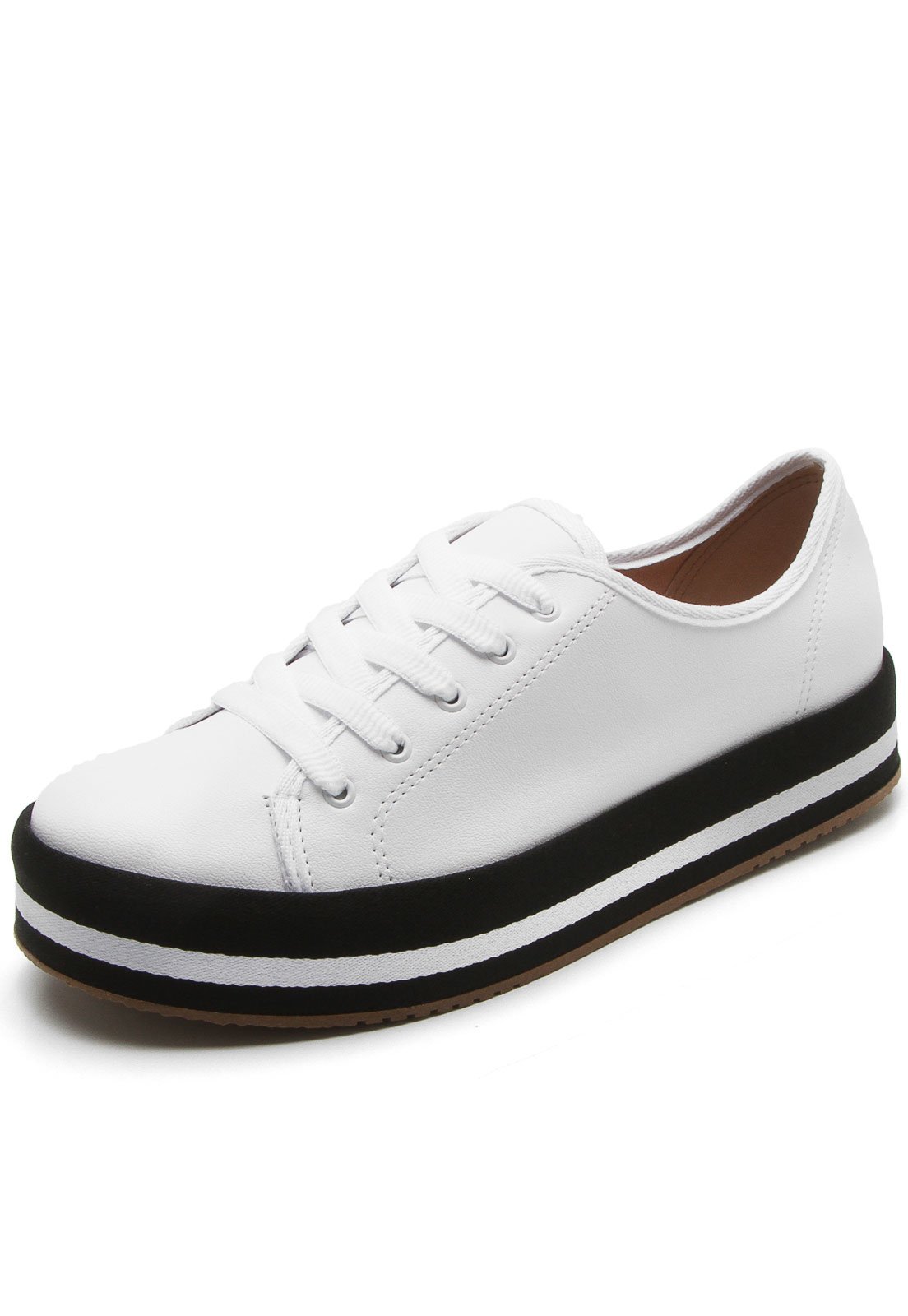 tenis flatform preto e branco