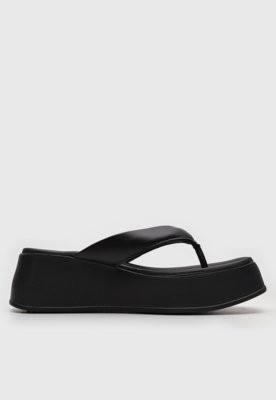 Tamanco Flatform Beira Rio Liso Preto