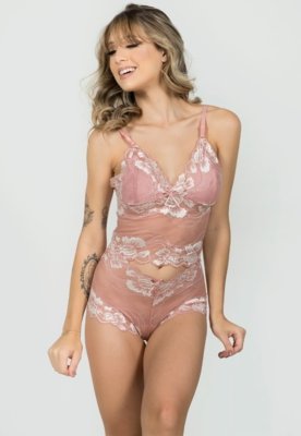 Baby Doll Bella Fiore Modas Conjunto Renda Multicolorido