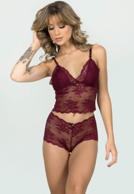 Baby Doll Bella Fiore Modas Conjunto Renda Multicolorido