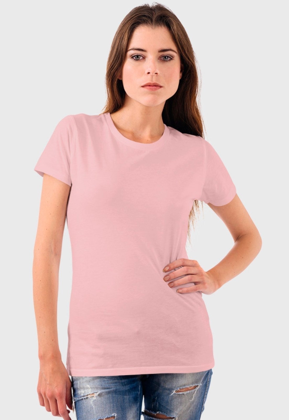 Camiseta Feminina Rosa Lisa Algodão Premium Benellys - Compre Agora