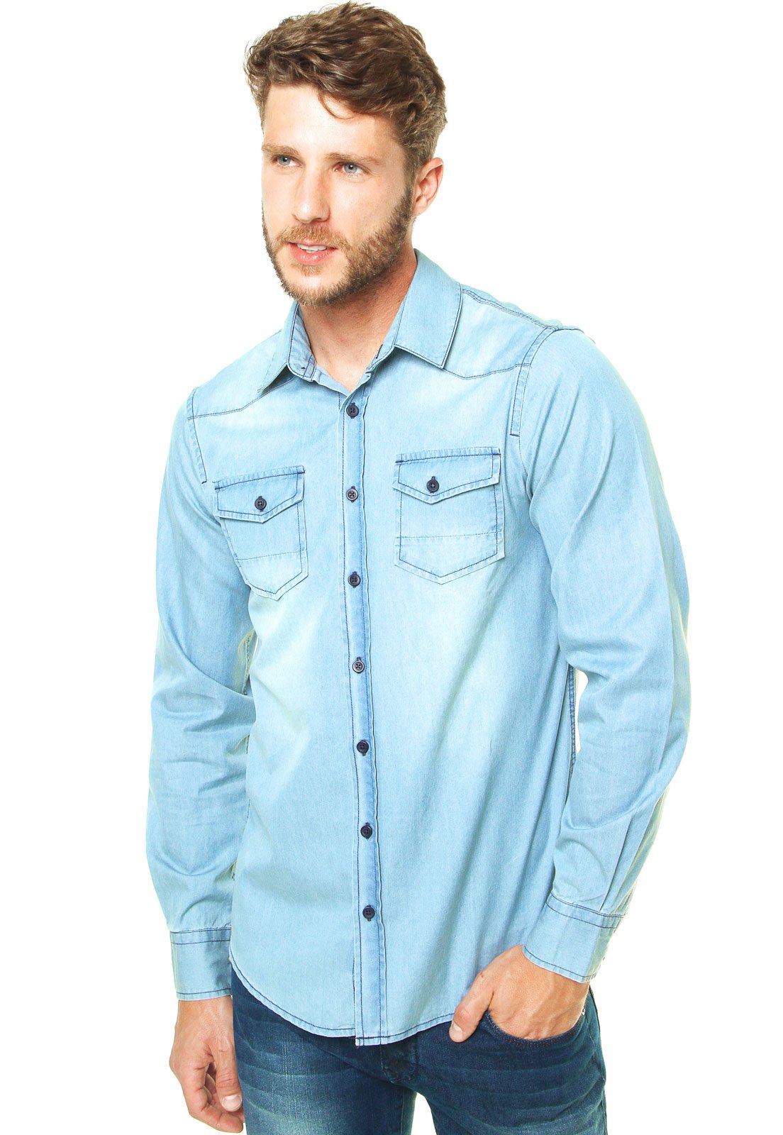 camisa jeans indigo