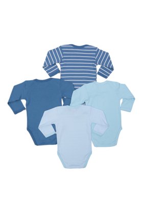 Kit 4 Peças Body Best Club Baby Azul Com Bordado Urso Menor preço em Kit 4 Peças Body Best Club Baby Azul Com Bordado Urso