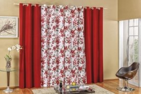 Cortina Bia Enxovais Floratta 3m Vermelho Menor preço em Cortina Bia Enxovais Floratta 3m Vermelho