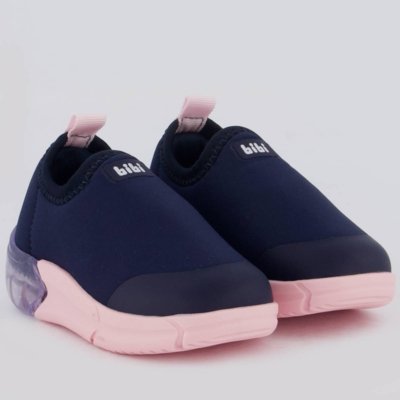 Tênis Bibi Luzes Space Infantil Azul e Rosa
