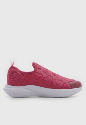 Tênis Infantil Bibi Slip On Corações Rosa