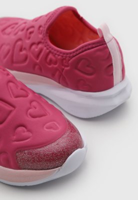 Tênis Infantil Bibi Slip On Corações Rosa