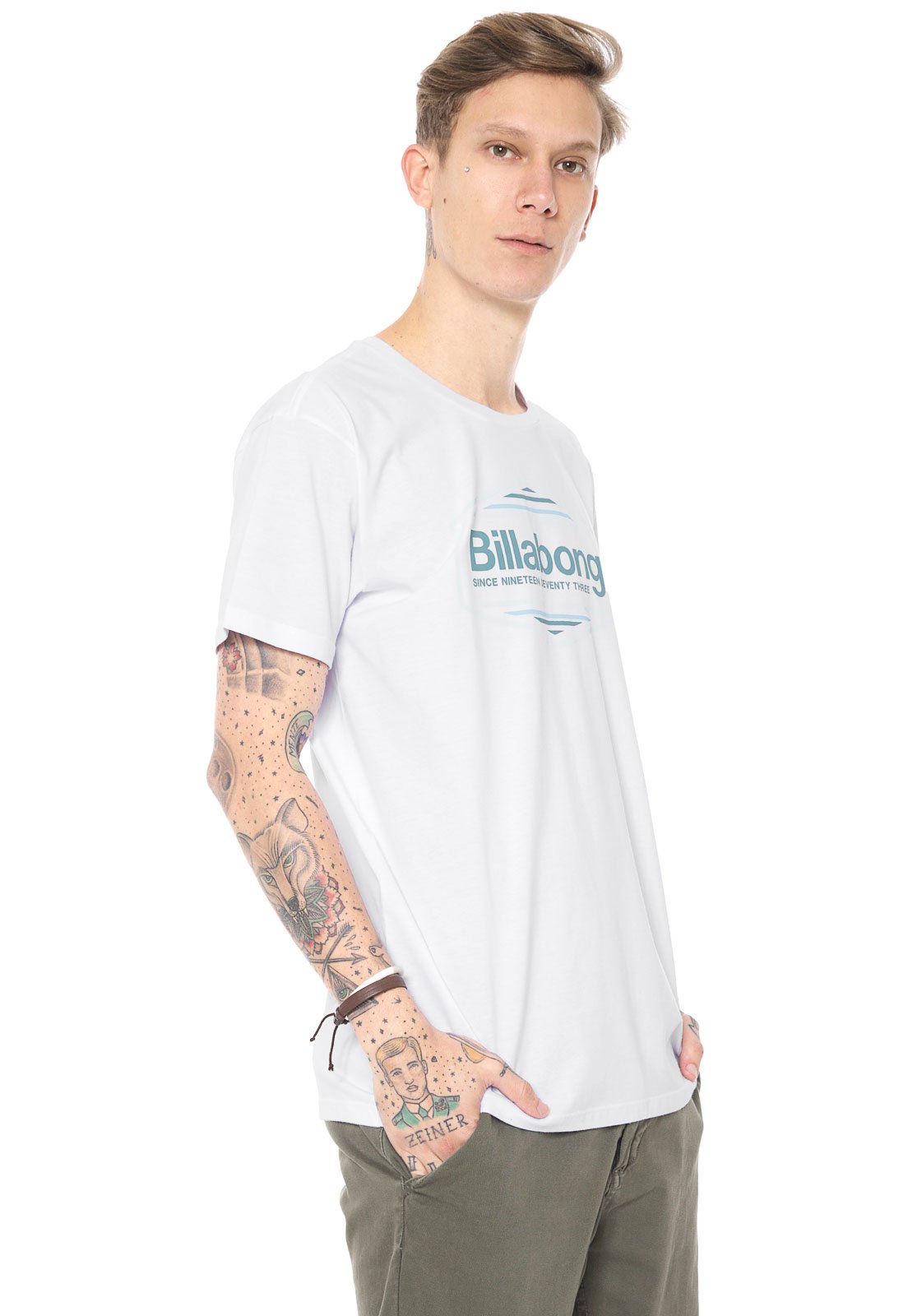 camiseta branca billabong