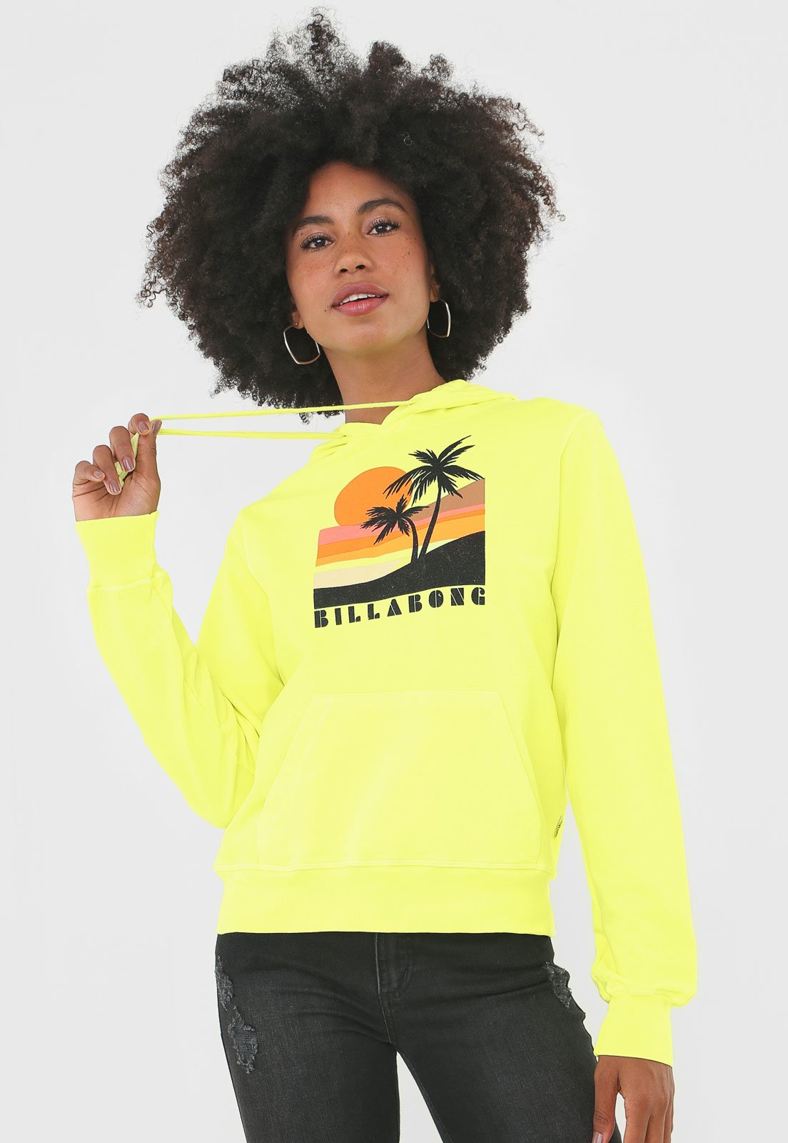 billabong yellow moletom com capuz