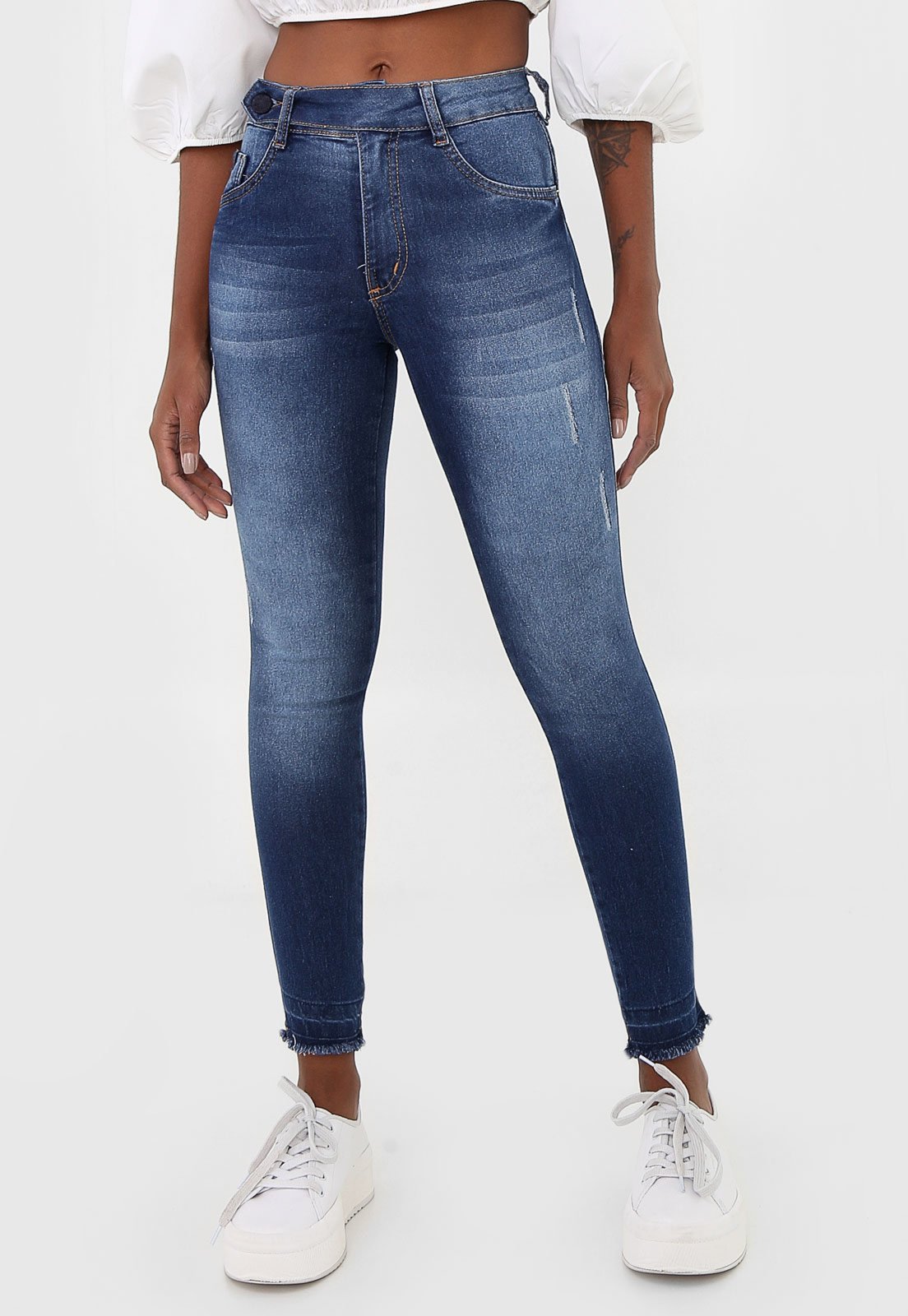 calça jeans feminina cintura alta biotipo