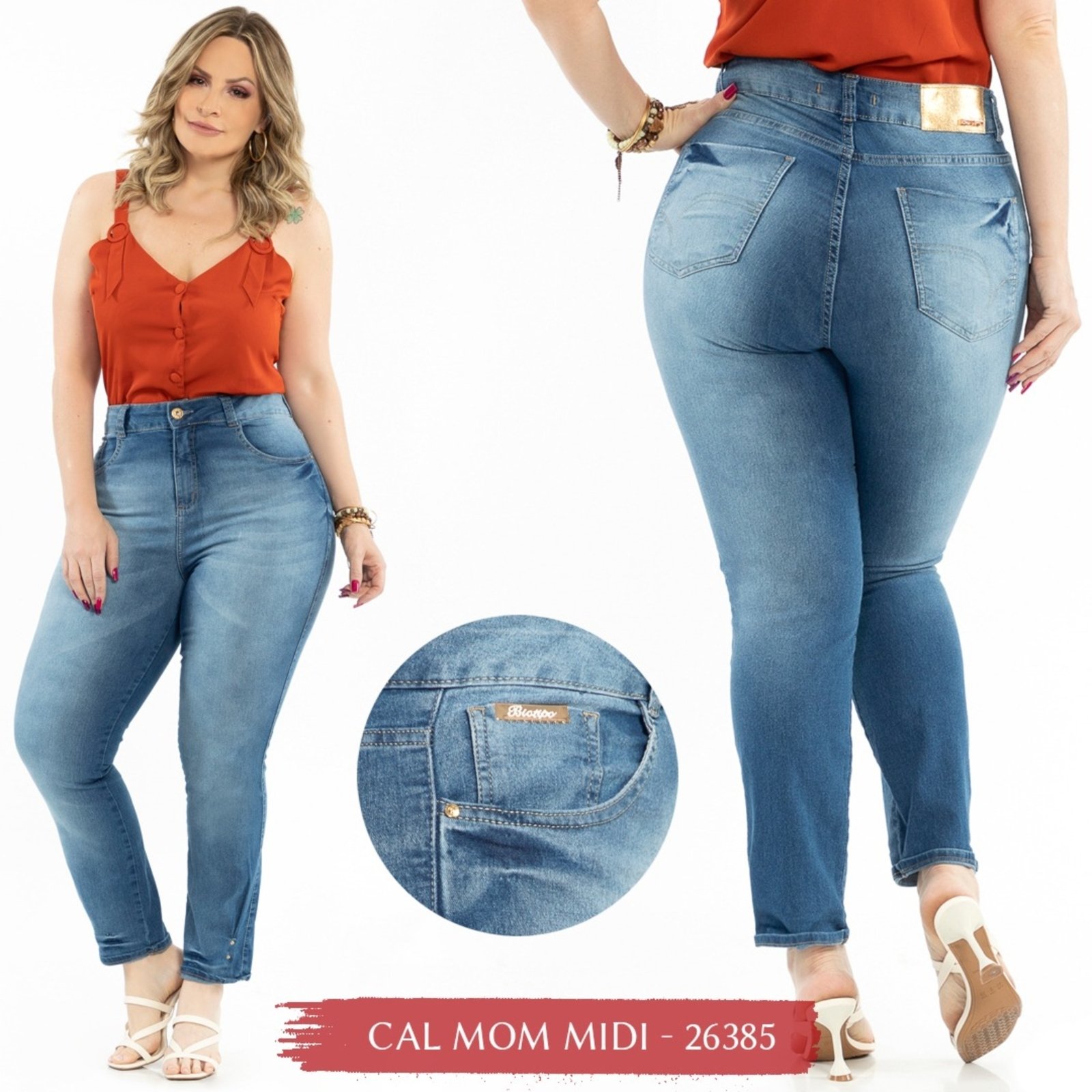 Calça Jeans Feminina Skinny Midi Plus Size - Marshoes