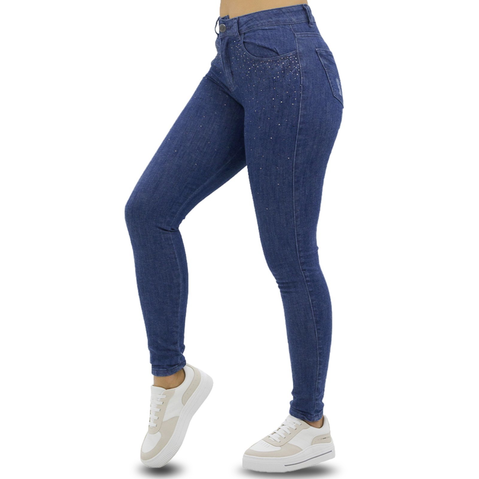 Calça Jeans Skinny Feminina Strass Biotipo