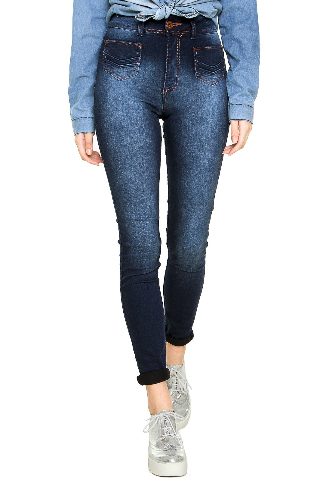 Calça 2024 jeans corpete